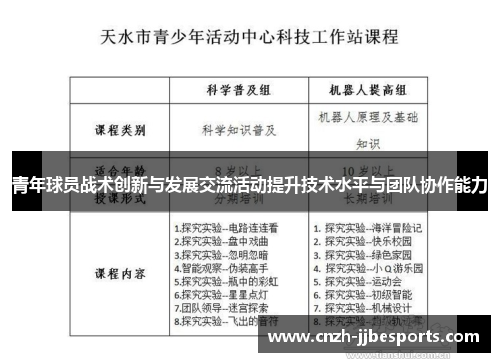 青年球员战术创新与发展交流活动提升技术水平与团队协作能力